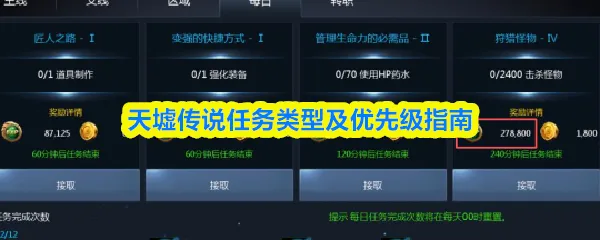 天墟传说任务怎么做天墟传说任务类型及优先级指南